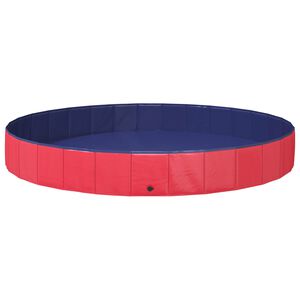 vidaXL Dog Pool Folding Red &Oslash;300 x 38 cm Thick PVC