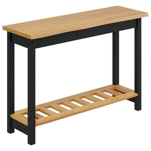 VidaXL Console Table EKAI Black 112 x 35 x 76 cm Solid Pine Wood