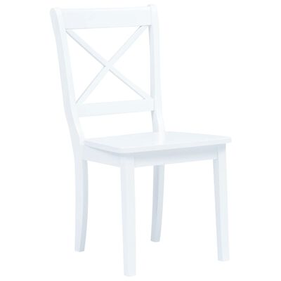 vidaXL 5 Piece Dining Set Solid Rubber Wood White