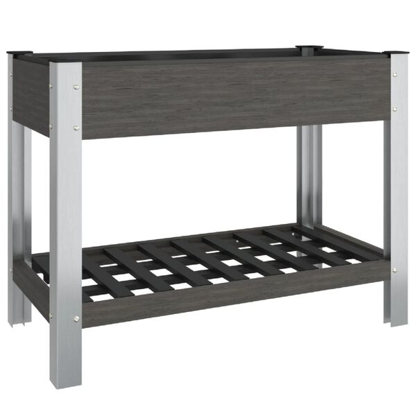 vidaXL Garden Raised Bed with Shelf Grey 100x50x75 cm WPC