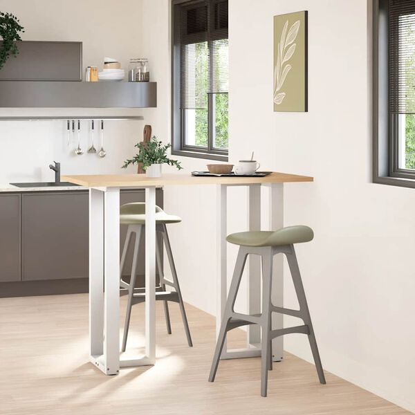 vidaXL Bar Table Legs T-Shaped&nbsp;2 pcs White 50x35x(110-111) cm Steel