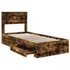 vidaXL Bed Frame with Headboard Smoked Oak 90 x 190 cm Engineered Wood