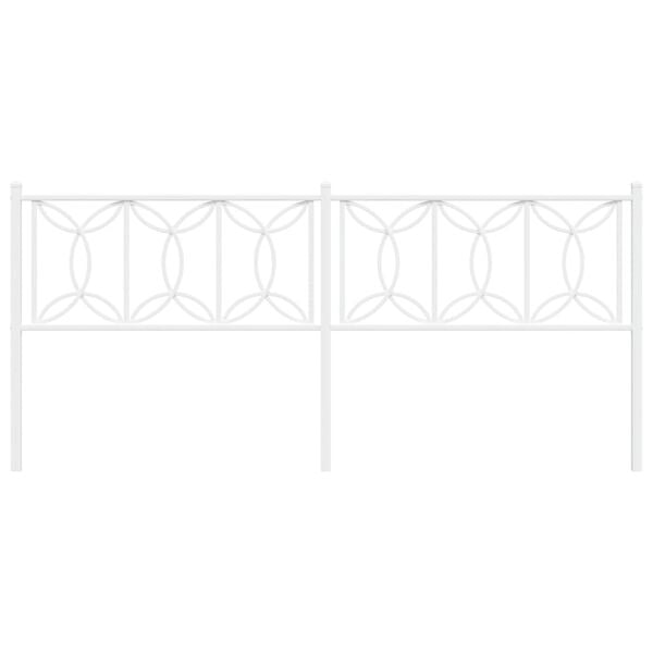vidaXL Metal Replace Headboard White 193 cm