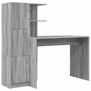 vidaXL Desk 2 pcs Grey Sonoma