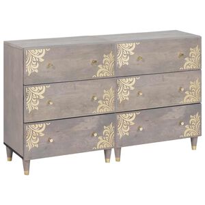 vidaXL Sideboard 2 pcs 60 x 33 x 75 cm Solid Mango Wood Grey