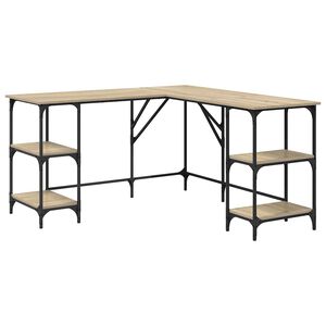 vidaXL Desk Sonoma Oak 139x139x75 cm Engineered Wood