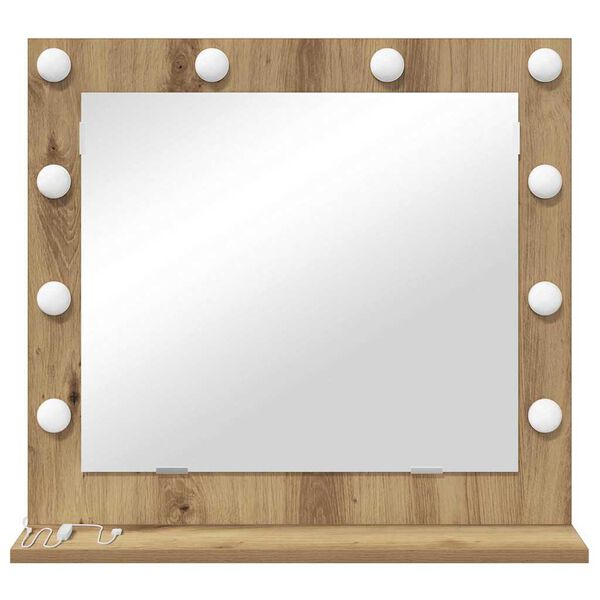 vidaXL Vanity Mirror Rectangular Sonoma Oak 60 x 55 x 18 cm