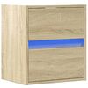 vidaXL Wall-mounted Bedside Cabinet with LED Lights Sonoma Oak