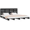 vidaXL Bed Frame without Mattress Black 140x190 cm Solid Wood Pine
