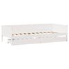 vidaXL Daybed with Drawers without Mattress White 90x190 cm Single Solid Wood