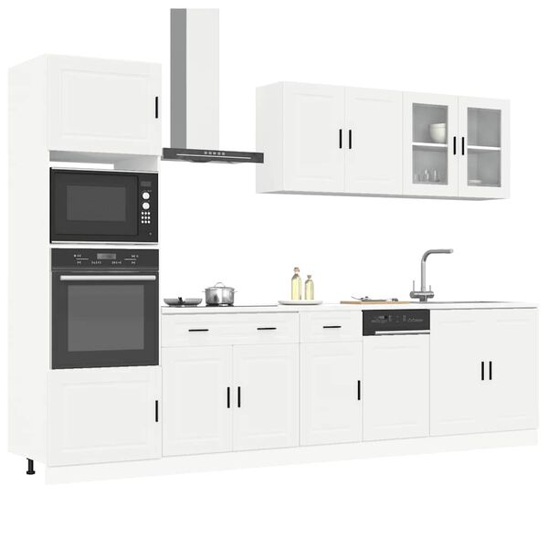 vidaXL 7 Piece Kitchen Cabinet Set Porto White Engineered Wood
