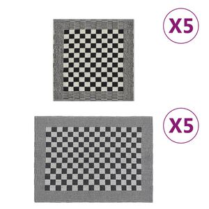 vidaXL 10 Piece Towel Set Black and White Cotton