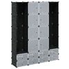 vidaXL Modular Cabinet with 18 Compartments Black and White 37 x 146 x 180,5 cm