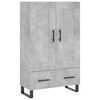 vidaXL Highboard Concrete Grey 69,5x31x115 cm Engineered Wood