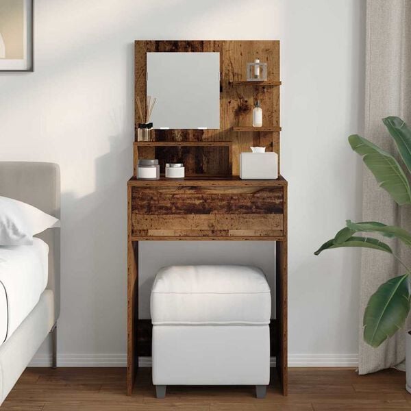 vidaXL Bedroom Dressing Tables with Drawer Old Wood 80 x 39.6 x 135 cm