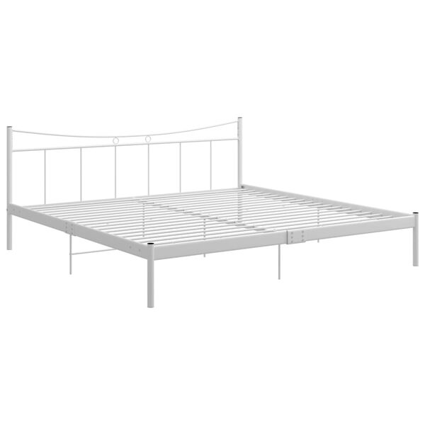 vidaXL Bed Frame without Mattress White Metal 200x200 cm