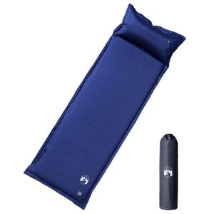 vidaXL Self Inflating Camping Mattress with Pillow 1-Person Navy Blue