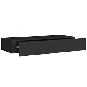 vidaXL Wall-mounted Drawer Shelf Black 60x23,5x10cm MDF