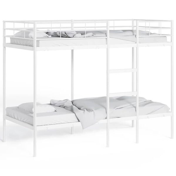 vidaXL Bunk Bed without Mattress White 90x190 cm Single Steel