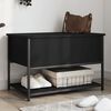 vidaXL Storage Bench Black 70x42.5x47 cm Engineered Wood