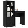 vidaXL Desk with Drawer 2 pcs Black Oak