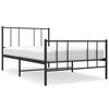 vidaXL Metal Bed Frame without Mattress with Footboard Black 100x200cm