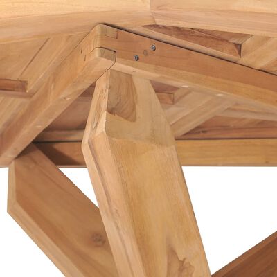 vidaXL Garden Dining Table Ø110x75 cm Solid Teak Wood