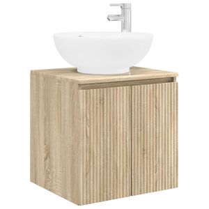 vidaXL Wall-Mounted Sink Vanity Sonoma Oak 49.5 x 44.5 x 65 cm