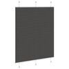 vidaXL Pleated Blind Black 110x100 cm Fabric Width 109.4 cm Polyester