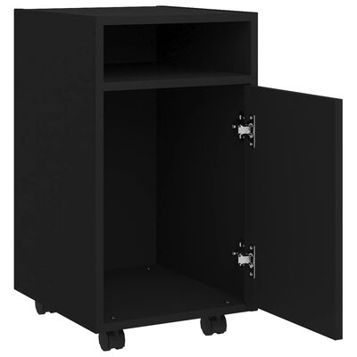 vidaXL Side Cabinet with Wheels Black 33x38x60 cm Engineered Wood