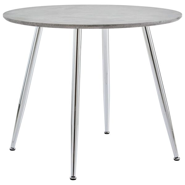 vidaXL Dining Table Concrete and Silver 90x73.5 cm MDF