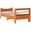 vidaXL Bed Frame with Headboard Wax Brown 90x190 cm Single Solid Wood Pine