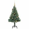 vidaXL Artificial Christmas Tree 150 LEDs&Ball Set&Flocked Snow 150 cm