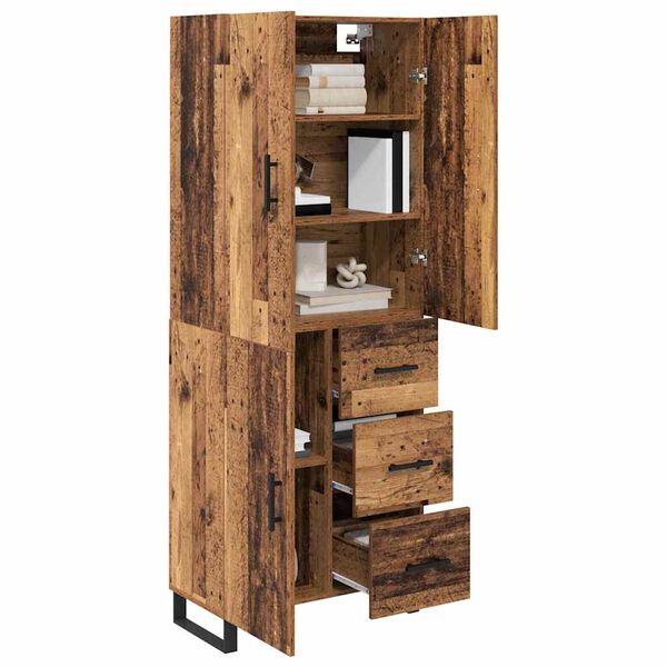 vidaXL Highboard with Drawer 2 pcs Old Wood 69.5 x 34 x 180 cm