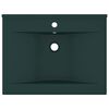 vidaXL Luxury Basin with Faucet Hole Matt Dark Green 60x46 cm Ceramic