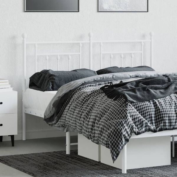 vidaXL Metal Headboard White 140 cm