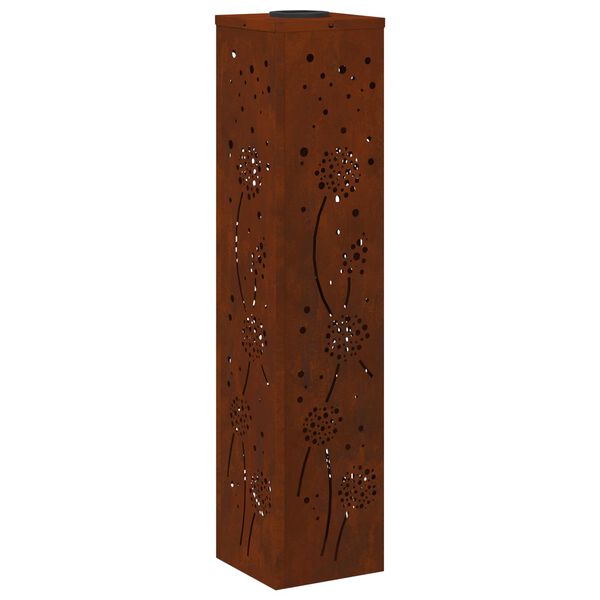 vidaXL Solar LED Pathway Light 2 pcs Rusty Weathering Steel