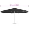 vidaXL Replacement Fabric for Outdoor Parasol Black 515 cm