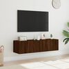 vidaXL TV Wall Cabinets with LED Lights 2 pcs Brown Oak 60x35x31 cm