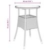 vidaXL Garden Table &Oslash;60x75 cm Tempered Glass and Poly Rattan Black