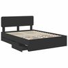 vidaXL Bed Frame with Headboard Black 150 x 200 cm Engineered Wood