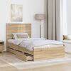vidaXL Bed Frame with Headboard Sonoma Oak 100 x 200 cm Engineer Wood