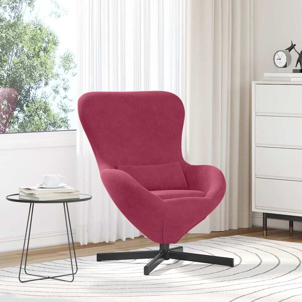 vidaXL Egg Chair Wine Red 63 x 73 x 90 cm Velvet