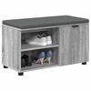 vidaXL Hall Bench with Cushion with Shelf Grey Sonoma 80 x 38 x 46 cm