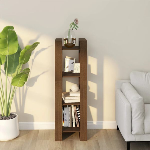 vidaXL Book Cabinet/Room Divider Honey Brown 41x35x125 cm Solid Wood