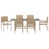 vidaXL Garden Dining Set 7 pcs Beige Poly Rattan