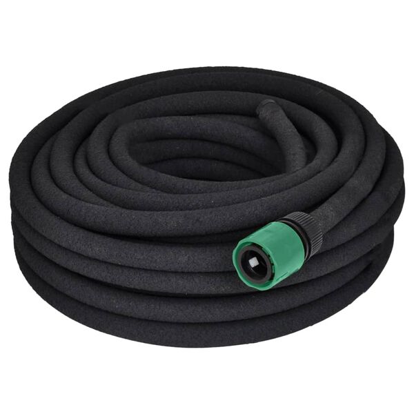 vidaXL Garden Soaker Hose Black 0.6" 25 m Rubber