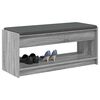 vidaXL Hall Bench with Cushion with Shelf Grey Sonoma 103 x 38 x 45 cm