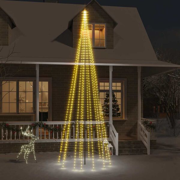 vidaXL Christmas Tree on Flagpole Warm White 732 LEDs 500 cm