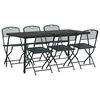 vidaXL Outdoor Furniture Set Folding 7 pcs Anthracite Iron and Steel